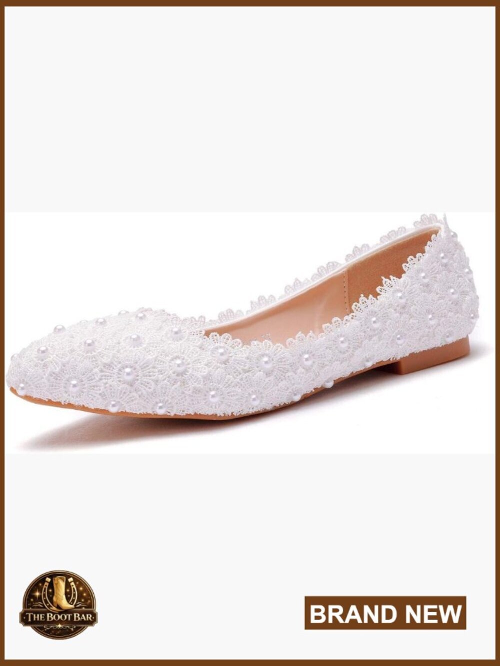 Handmade Lace Ballet Flats with Pearls, Padded Footbed, Wedding Shoes